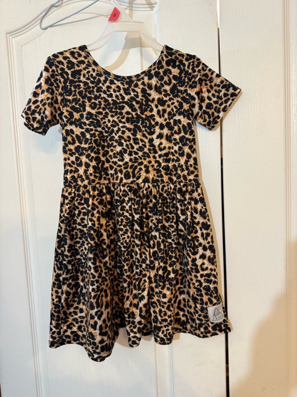 Leopard Print Kids Dress - Tan and Black